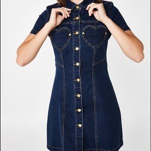 Lazy Oaf Denim Sweetheart Dress